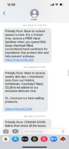 Hand sanitizer text